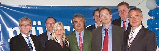 Gesellschafter und Programmmacher von münchen.tv. beim Richtfest am 12.09.2005 (Foto: martiN Schmitz)