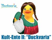 Allein ausgehen macht keinen Spa&szlig;. Erst recht nicht beim Oktoberfest, dem weltweit gr&ouml;&szlig;ten Volksfest in M&uuml;nchen. Deshalb holt sich die kultige Ente Ducktoberfest in diesem Jahr eine standesgem&auml;&szlig;e Begleitung: das weibliche Pendant "Duckvaria" ist ab 6.9.2004 erh&auml;ltlich