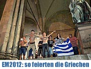 Fußball EM 2012: Griechen feierten Sieg gegen Russland und Einzug ins Viertelfinale am 16.06.2012