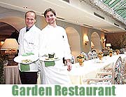 Garden Restaurant im Hotel Bayerischer Hof. Neuer Küchenchef Steffen Mezger stellt sich mit Spargelmenü vor (Foto: Marikka-Laila Maisel)