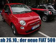 -Der neue Fiat 500. Neues Modell steht seit 27.10.2007 beim Münchner Fiat Händler. Infos, Fotos und Film (Foto: Martin Schmitz)