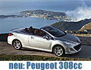 neu: Anfang April 2009 bringt Peugeot den 308cc auf den Marrkt (Foto: Peugeot)