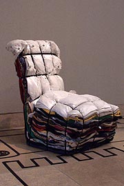 Rag Chair, Tejo Remy, 1991, rags, steel strips, 60 x 60 x 110 cm. produced by Droog B.V. (Foto: Marikka-Laila Maisel)