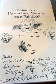 Der Eintrag von Marcel Marceau (Foto: Martin Schmitz)