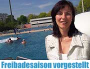 Am 1. Mai öffnet das Schyren- und das Dantebad. Münchens neue Bäderchefin Katja Gieseking stellte jetzt die Freibadesaison 2004 vor (Foto: Martin Schmitz)
