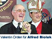 Valentins Orden der Narrhalla an Alfred Biolek(Foto: Marikka-Laila Maisel)