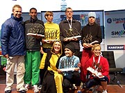 Die muenchen.marathon - Sieger 2004 gemeinsam auf der Bühne (Foto: Martin Schmitz)