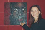 "Face of Africa" Alec Wek in Öl, gemalt von Kerstin Pilipp (Foto: Marikka-Laila Maisel)