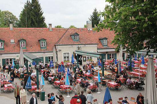 Grosster Biergarten Der Welt Koniglicher Hirschgarten In Munchen Mit Uber 8 000 Sitzplatzen Maibaum Wurde Am 1 5 2011 Aufgestellt