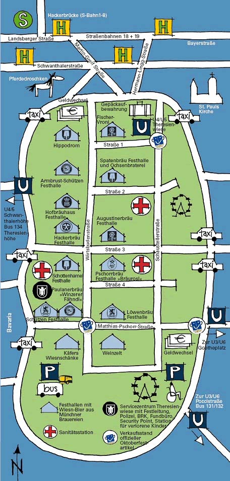 Oktoberfest - der Lageplan