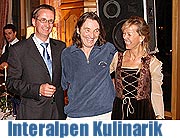Hoteldirektor Dietmar Neuner, Rodger Hodgson und Gerlinde Grätz, Marketing Interalpen Hotel Tyrol (Foto: A. Hilpolt)