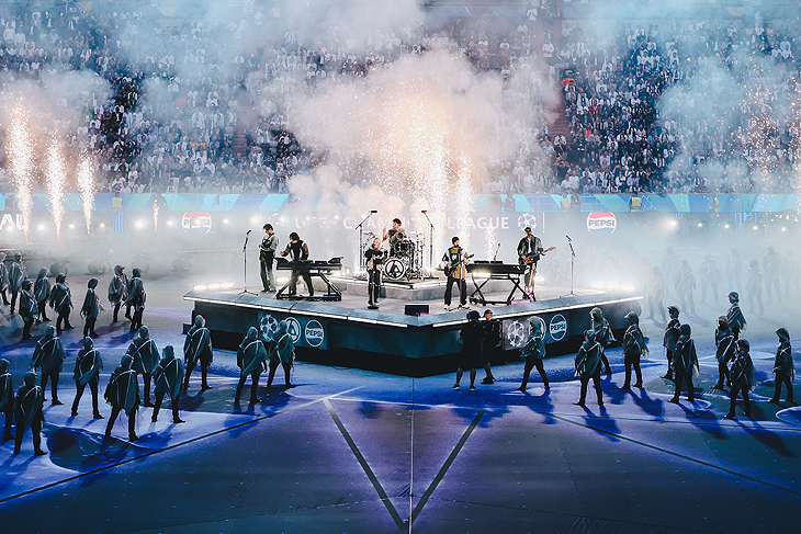 LINKIN PARK Headliner beim UEFA Champions League Final kick off Show presented by Pepsi in der  Munich Football Arena (@Photo: Andreas Rentz/Getty Images für Pepsi) 