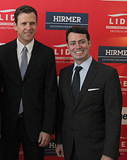 Oliver Bierhoff und Dr. Christian Hirmer im Mai 2013 bei einem Empfang der Lide Business Leaders Group zum Thema "Brasilien als Chance" in M&uuml;nchen (&copy;Foto: Martin Schmitz)