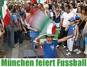 1:0 gewnn Italien gegen Australien, anschliessend feierte man am 26.06.2006 auf der Leopoldstraße (Foto: Nathalie Tandler)