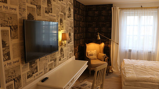 Der "News Room" im Hotel Krone an der Theresienwiese (©Foto: Martin Schmitz)