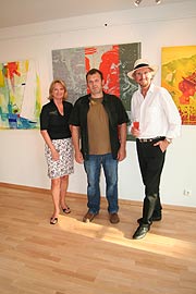 Die Künstler Ilona Schiedermayr, Harry Scheyegg und Hajo Forster (Foto: MartiN Schmitz)
