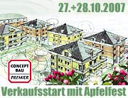 Verkaufsstart in „Giesinger Aussicht“ und „Giesinger Gärten“ in Obergiesing: CONCEPT BAU - PREMIER lädt ein zum großen Apfelfest  am 27.+28.10.2007