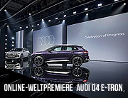 Elektrisierend: die Online-Weltpremiere des Audi Q4 e-tron bei der „Celebration of Progress" am 14.04.2021 (©Foto: Audi Q4 e-tron(