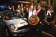 Helmut Käs (MINI München), Moderatorin Sabina Staubitz, Dr. Wolfgang Armbrecht (BMW Ndl. Leiter) (Foto. Martin Schmitz)