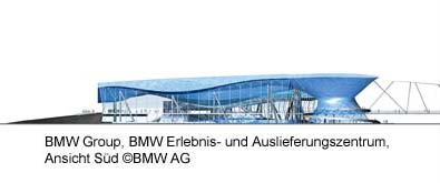 BMW Erlebnis- und Auslieferungszentrum, Ansicht Süd. ©BMW AG 