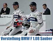 BMW-Sauber stellte den neuen Formel-1-Boliden am 14.01.2008 in der BMW-Welt vor. T-Systems ist neuer Sponsorenpartner (Foto: BMW)