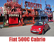 FIAT 500C Cabrio: Viersitziges Ganzjahres-Cabrio mit elektrisch betätigtem Softtop seit Herbst 2009 beim Münchner FIAT Händler. Fiat 500 Cabrioversion zu Preisen ab 13.800 Euro (Foto: Martin Schmitz)