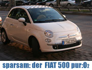 FIAT 500 Pur-O2: der Spar-500er mit Start Stop Automatik seit Anfang 2009 für 13.000 € beim Münchner FIAT Händler (Foto: MartiN Svchmitz)
