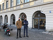 André Herzer und Dr. Lukas Scheiber von Liganova realisierten das Studio Odeonsplatz für Mercedes-Benz (©Foto: Martin Schmitz