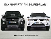 Der neuen Pajero und der neue Outlander bei der Mitsubishi Dakar Party am 24.02.2007 beim Münchner Mitsubishi Händler 