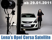 Ab 29.01.2011 im Handel: Opel Corsa Satellite präsentiert von Lena (©GM Corp.)