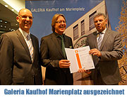 Galeria Kaufhof München Marienplatz mit Qualitätszeichen „Generationenfreundliches Einkaufen“ ausgezeichnet am 06.03.2012 (©Foto: Martin Schmitz)