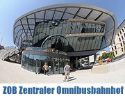 ZOB Zentraler Omnibusbahnhof München an der Hackerbrücke Busbahnhof in innerstädtisches Dienstleistungs- und Handelszentrum integriert eröffnet am 11.09.2009 (Foto: Ingrid Grossmann)