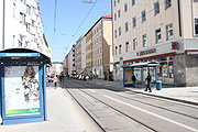 Rumfordstraße am Reichenbachplatz Blick Richtung Isartor (Foto: MartiN Schmitz)