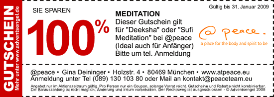 Gutschein der Adventsengel M&uuml;nchen
